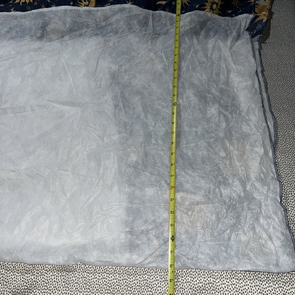 VTG 90s Bed Skirt Celestial Sun Moon Stars Full Double Blue Gold Whimsigoth Y2K - Picture 8 of 10